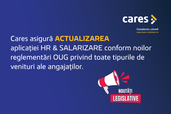 NOUTĂȚI LEGISLATIVE CONFORM OUG